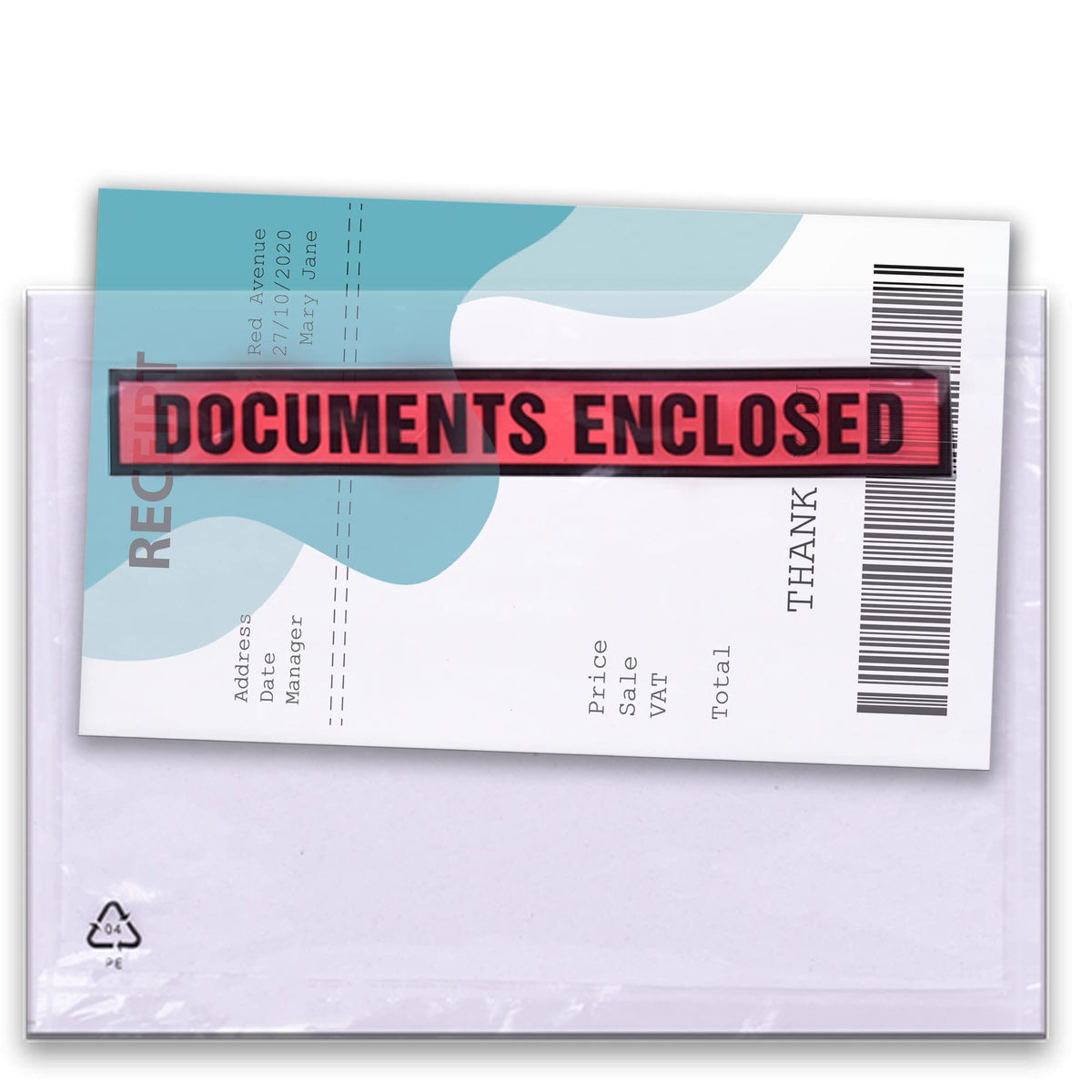 Triplast 200 x DL Printed Document Enclosed Wallet (230 x 110 mm) | Peel & Seal Clear Plastic Envelopes/Sleeves/Pockets/Wallets | Attach Invoices, Packing Lists & Delivery Notes to Parcels