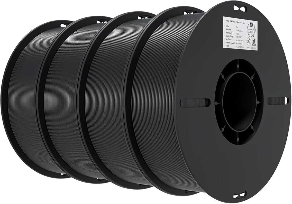 Creality Ender PLA 3D Printer Filament 1.75mm, 4 Packs 1KG Spool(2.2lbs), Dimensional Accuracy +/-0.03mm, No Clogging & Bubbles, Fits for Most FDM 3D Printers (White*4KG)