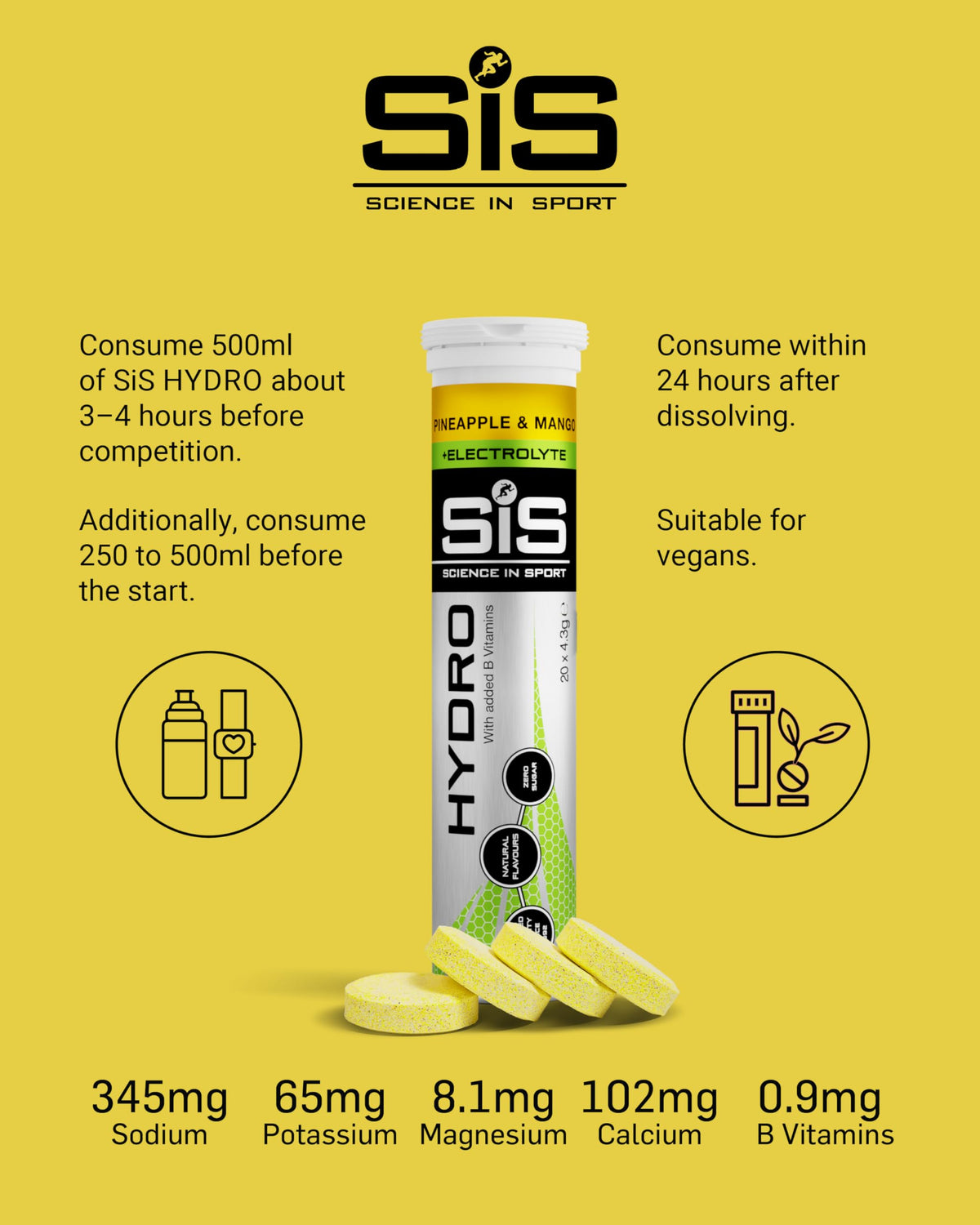 Science in Sport Hydro Electrolyte Tablets, Berry, 20 Tablets
