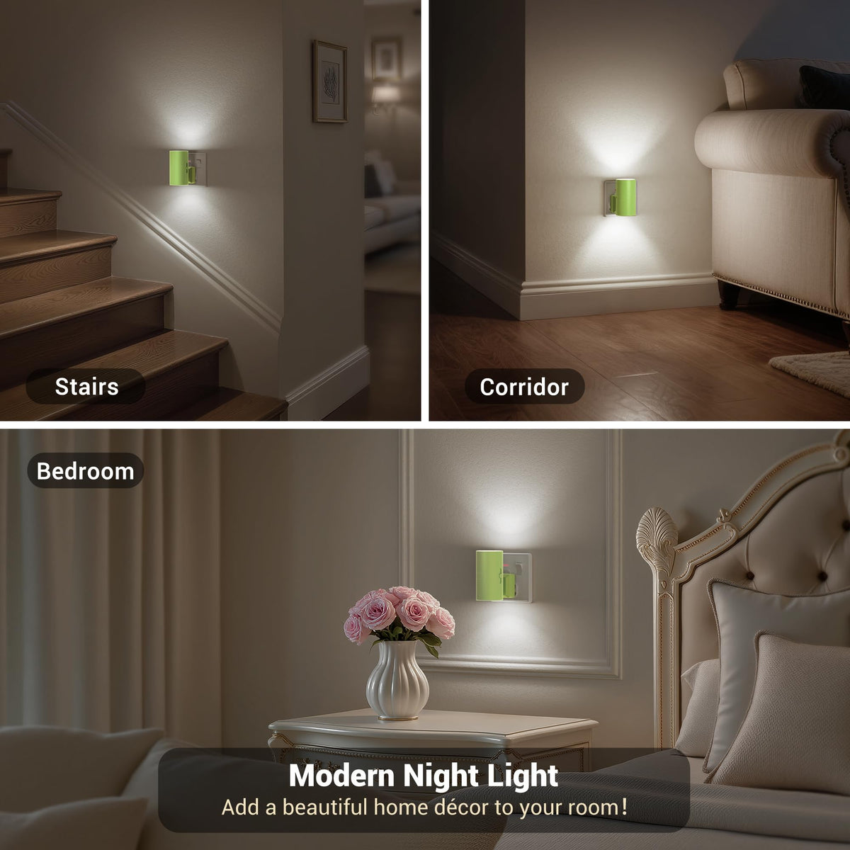 JandCase Night Light, Night Light Plug in Wall with Dusk to Dawn Sensor