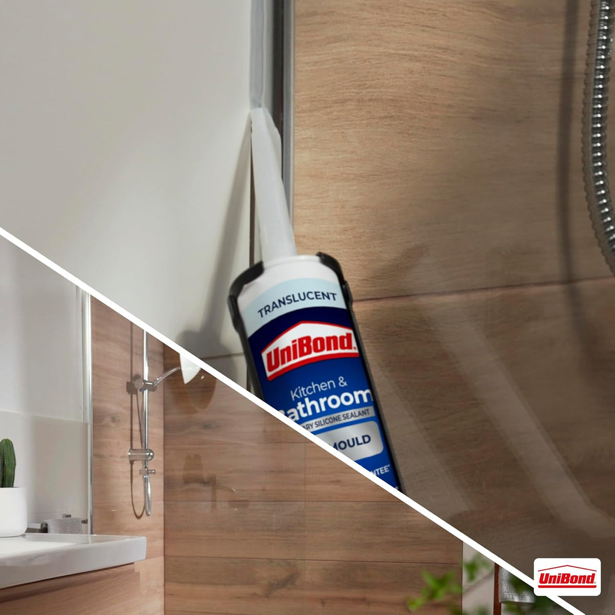 UniBond Kitchen and Bathroom, Mould-Resistant Transparent Sealant, 280 ml