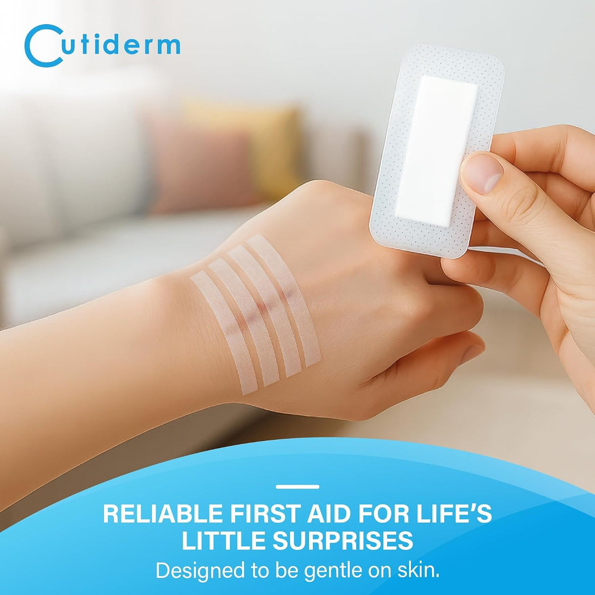 Cutiderm Sterile Skin Wound Closure Suture Strips, 4 Sizes - 150 Strips