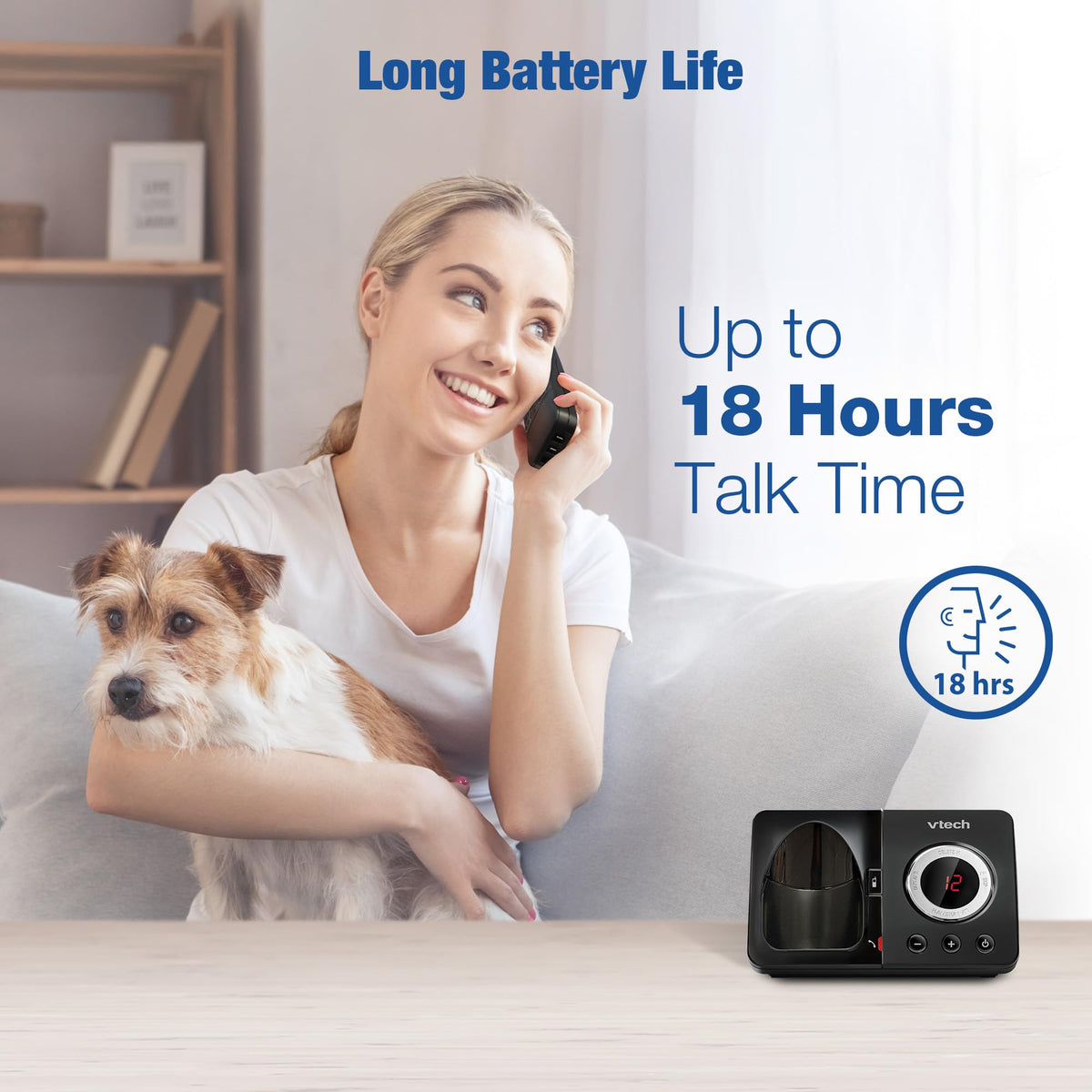 VTech EA5050 DECT Cordless Phone with Answering Machine,Nuisance Call Blocker, Volume Booster, Easy-to-Read Backlit Display, 18 Hours Talk-time, Handsfree Speakerphone, Single Handset