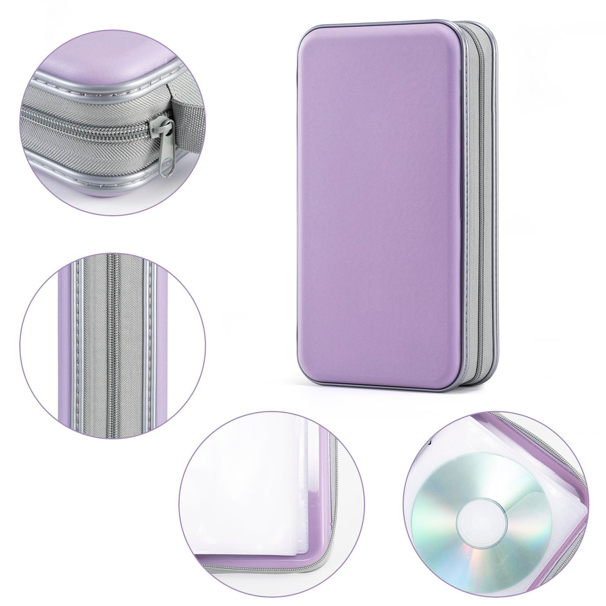 LIOVODE DVD Case, 96 Capacity CD Case Holder Organizer Disc Wallet for Car