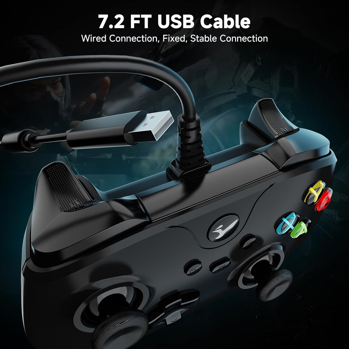 YCCTEAM Wired Controller for Xbox One, Wired Xbox one USB Gamepad Controller Compatible with Xbox One/S/X/PC Windows 10/11 with 3.5mm Headset Audio Jack (black)