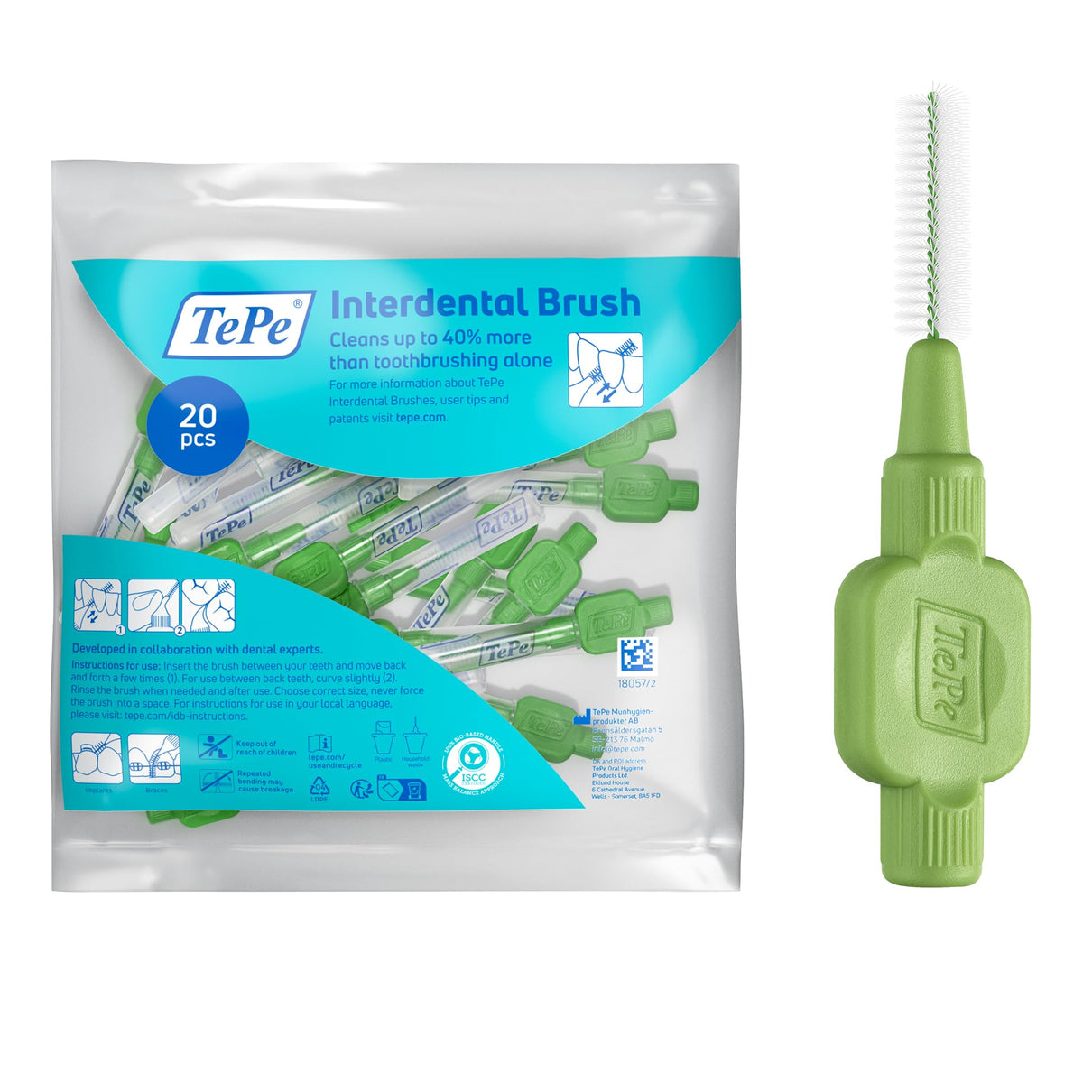 TePe Interdental Brush, Original, Yellow, 0.7mm/ISO 4, 8pcs