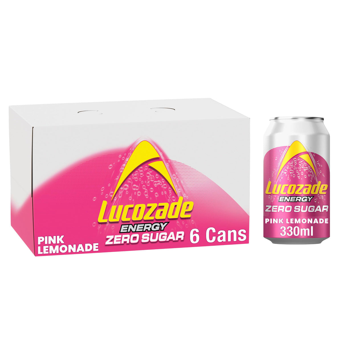 Lucozade Energy Zero Pink Lemonade 380ml (Pack of 4)