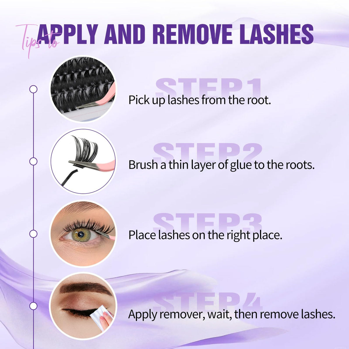 Sixstarhair Individual Eyelashes Kit Lash Clusters with Glue and Remover