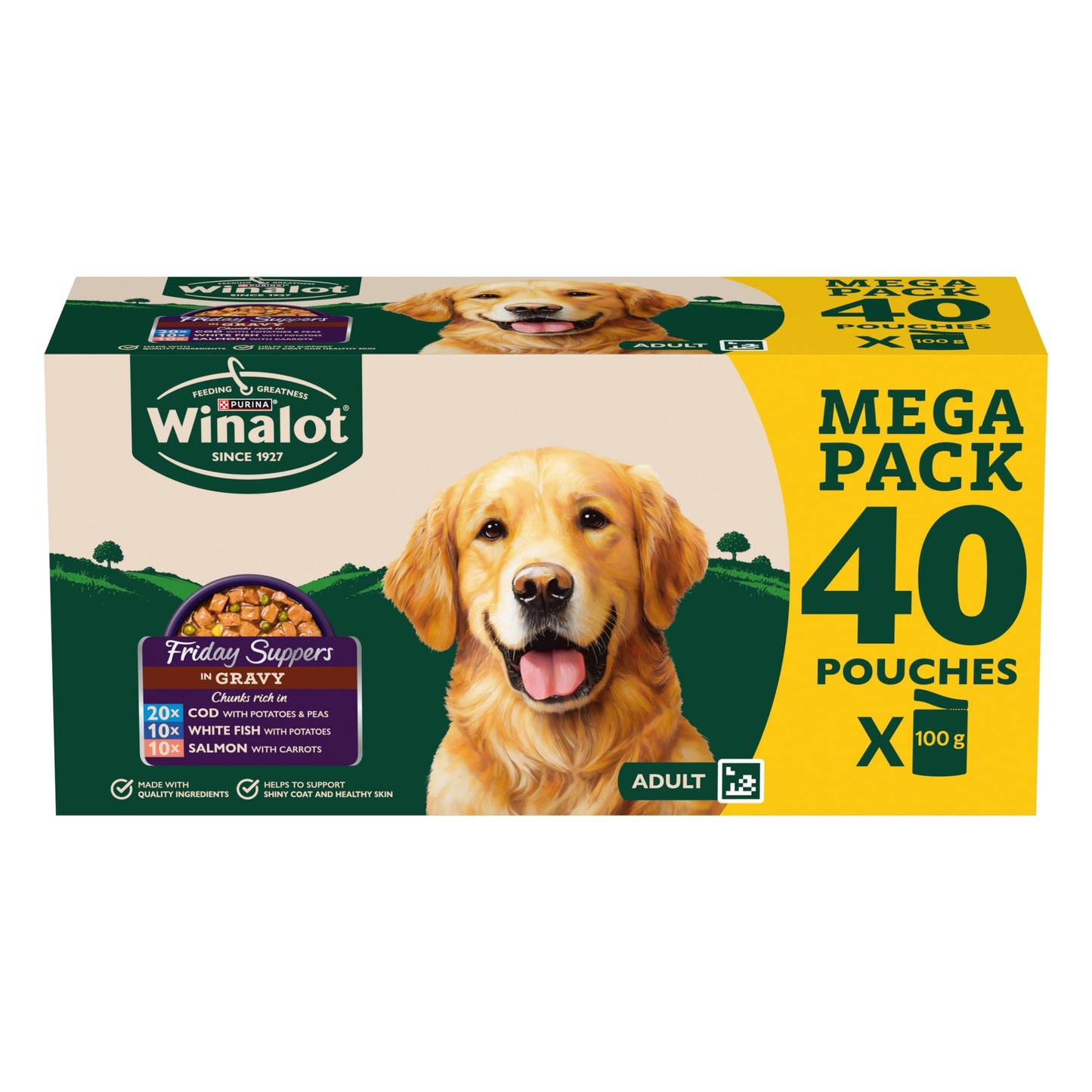 WINALOT Sunday Dinner Mixed in Gravy Wet Dog Food Pouches 40x100g