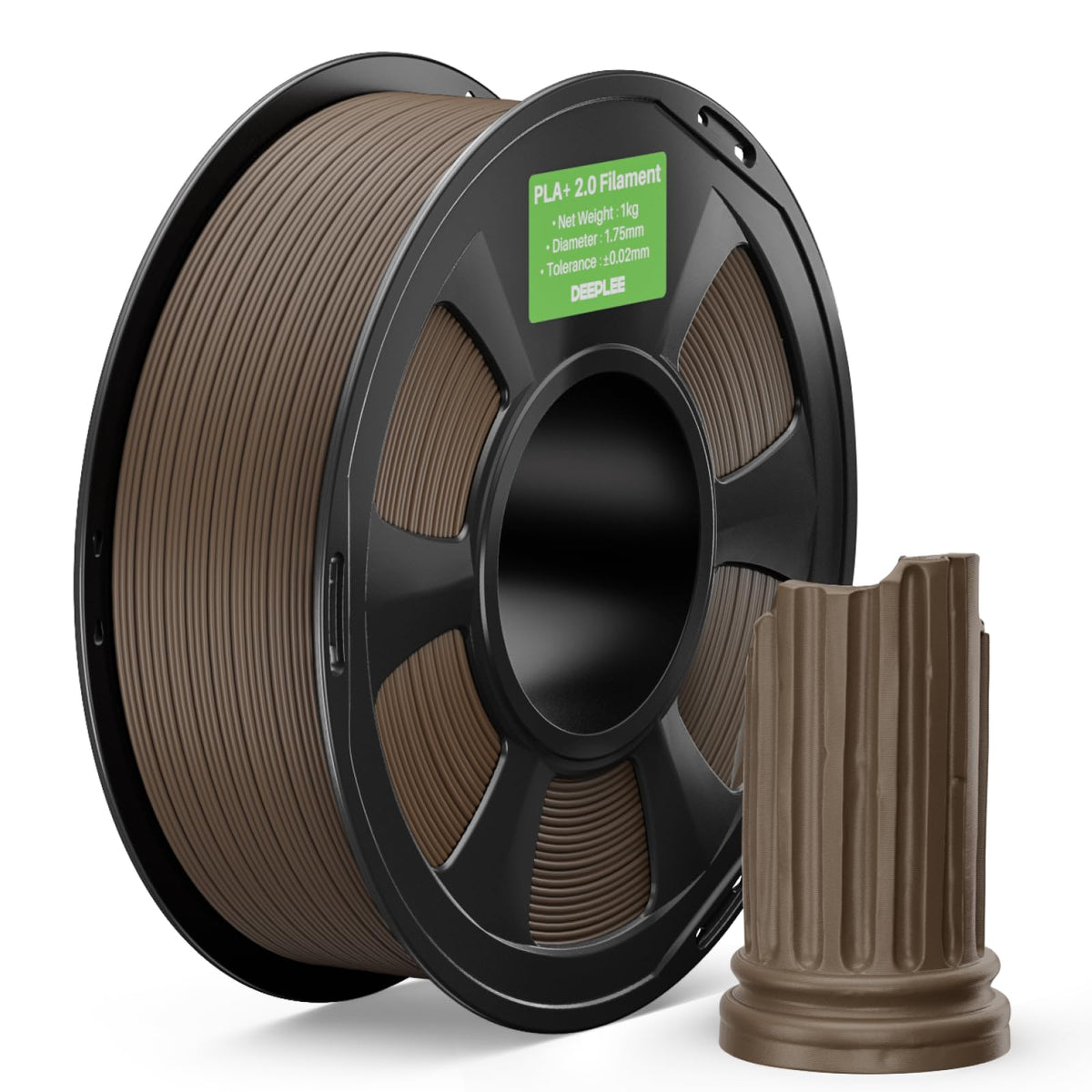 DEEPLEE PLA Plus 1.75mm Filament Beige/Brown 2KG Bundle