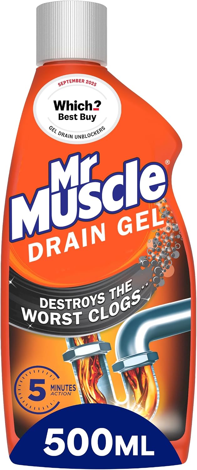 Mr Muscle Drain Unblocker 500ml, Heavy Duty Fast Acting Gel Sink Unblocker