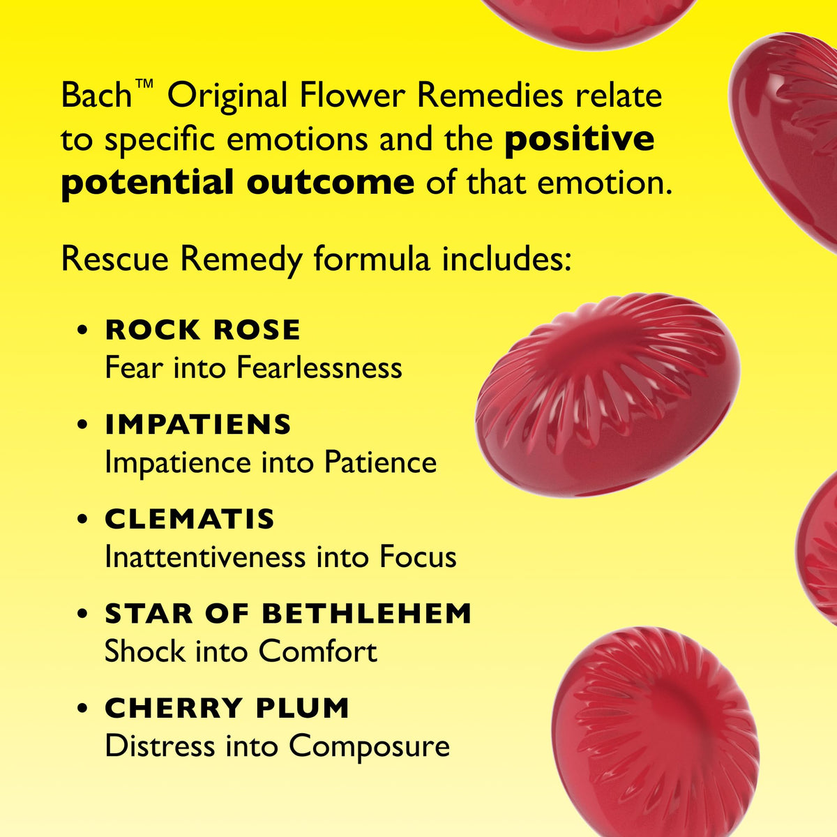 Rescue Remedy Pastilles | Orange & Elderflower Flavoured | Daily Support for Stressful Moments | Bach Original Flower Essences | Chewable Pastilles | 50g Travel Tin