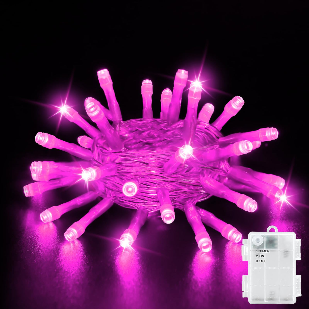 Dalugo Battery Fairy Lights, 3M 30 LED Warm White String Lights with 6h Timer, IP65 Waterproof Battery Powered Fairy Lights for Indoor Outdoor Christmas Decorations
