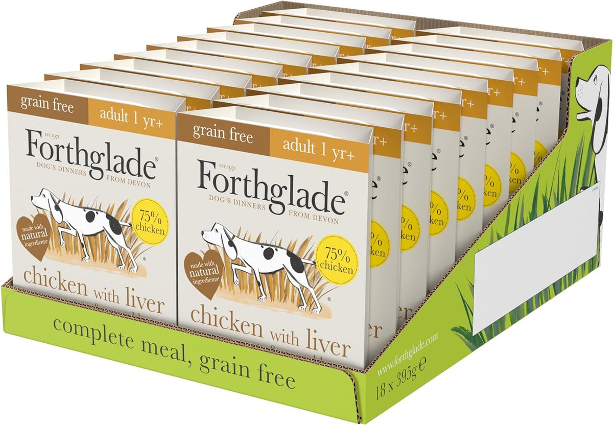 Forthglade Wet Dog Food (18 x 395g Trays) - Grain Free & Hypoallergenic Dog Food, Adult 1 Year+, Lamb with Vegetables, Complete Stomach Sensitive Meals with Natural Ingredients