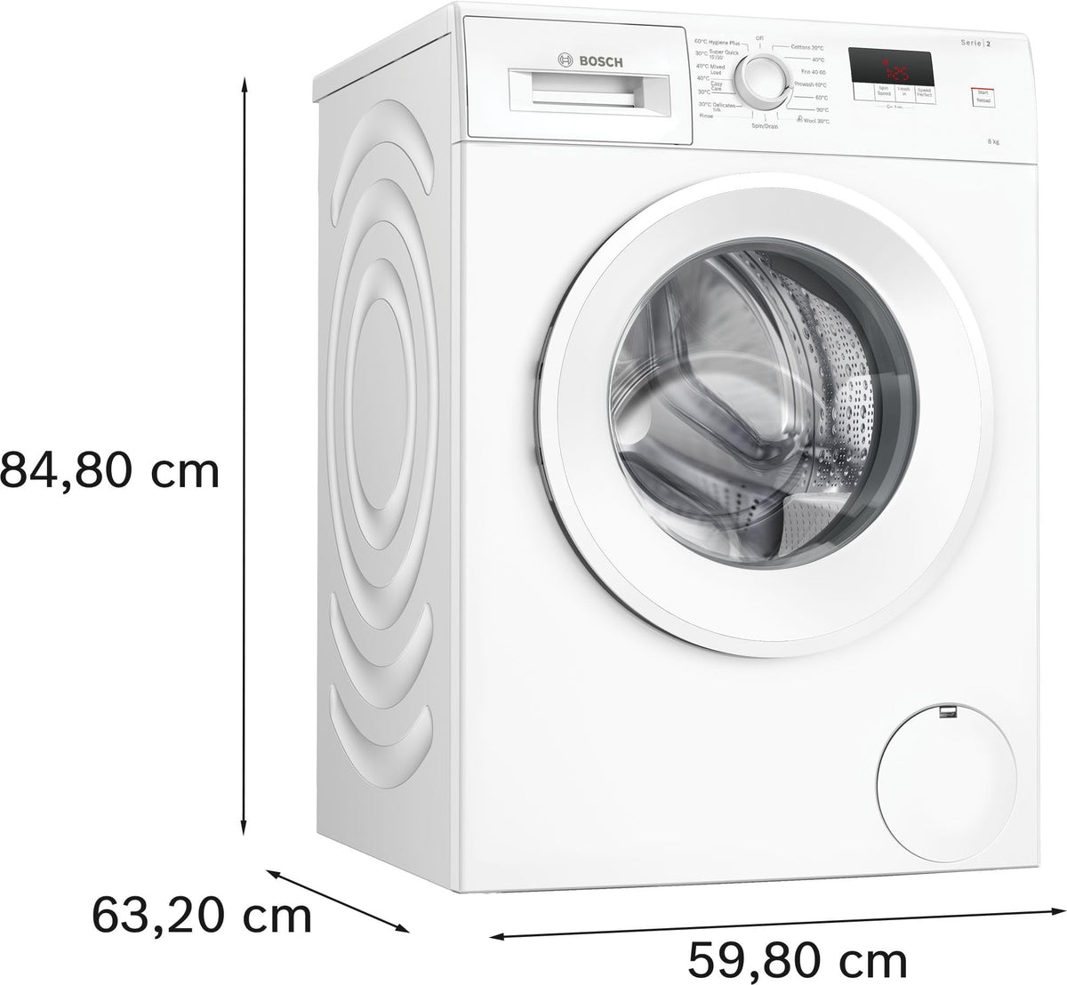 Bosch Series 6 WGJ25400GB Washing Machine, 10kg, 1400rpm, Energy Rating A, Freestanding, White