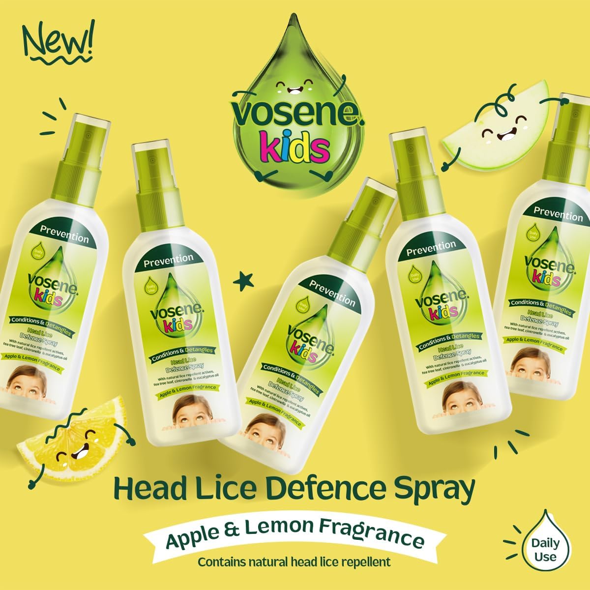 Vosene Defence Spray - Apple & Lemon Natural Head Lice Defence Spray 150ml