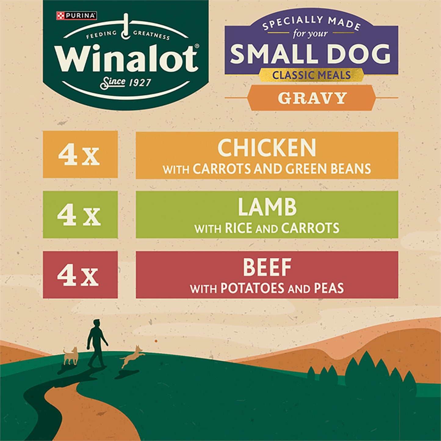 WINALOT Sunday Dinner Mixed in Gravy Wet Dog Food Pouches 40x100g