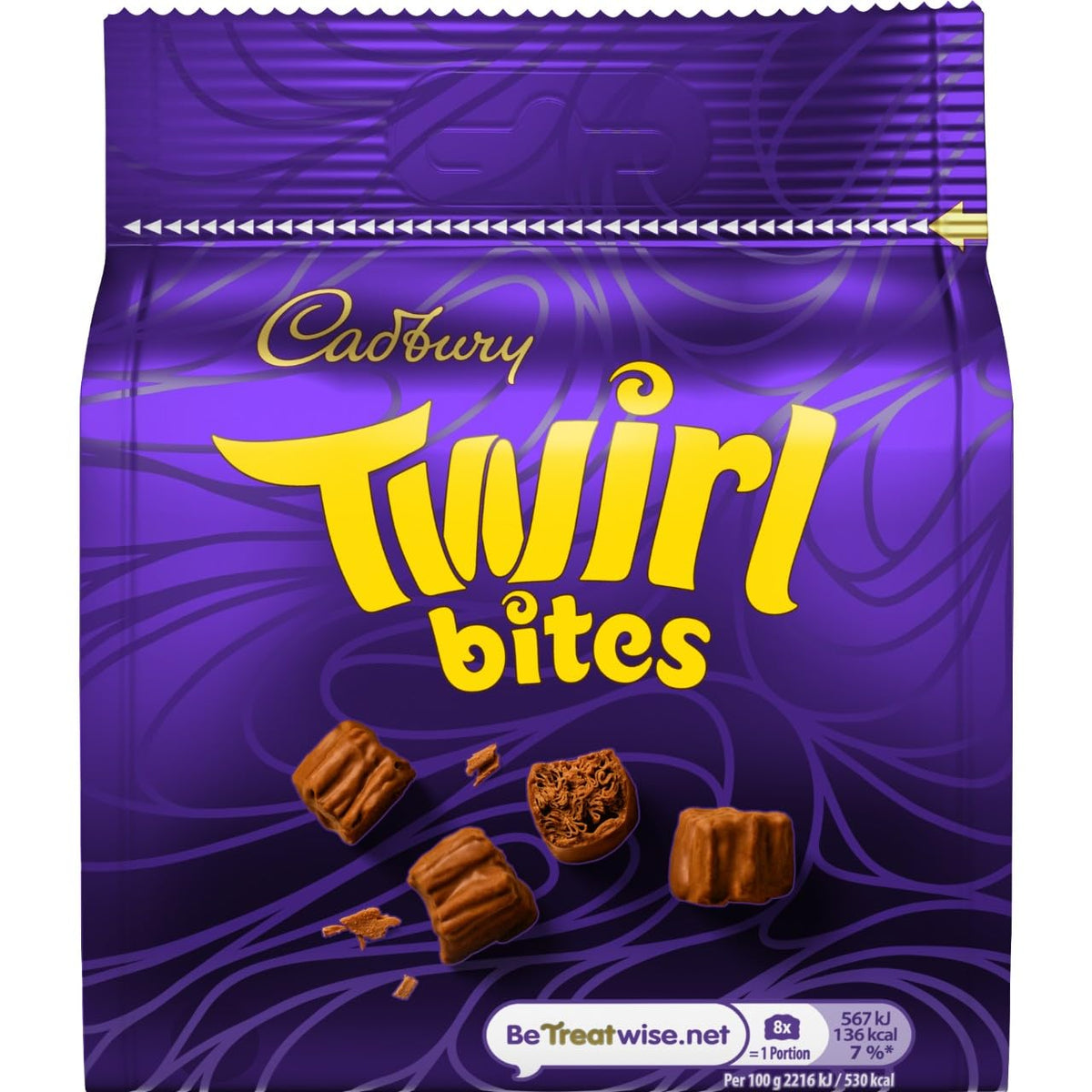 Cadbury Milk Chocolate Twirl Bites, Sharing Bag, 100 g (Pack of 1)