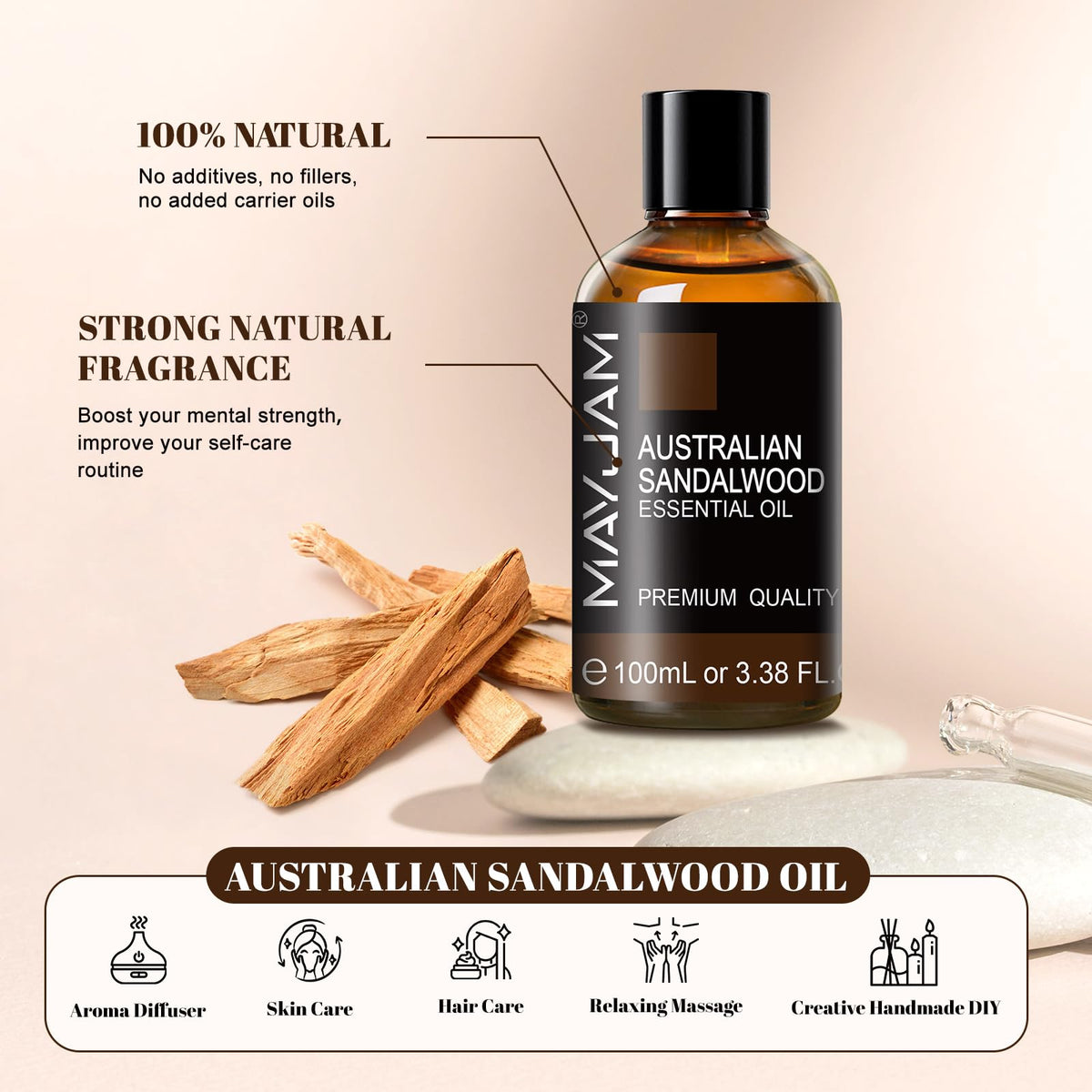 MAYJAM Peppermint Essential Oil 100ML - Premium Diffuser Oil