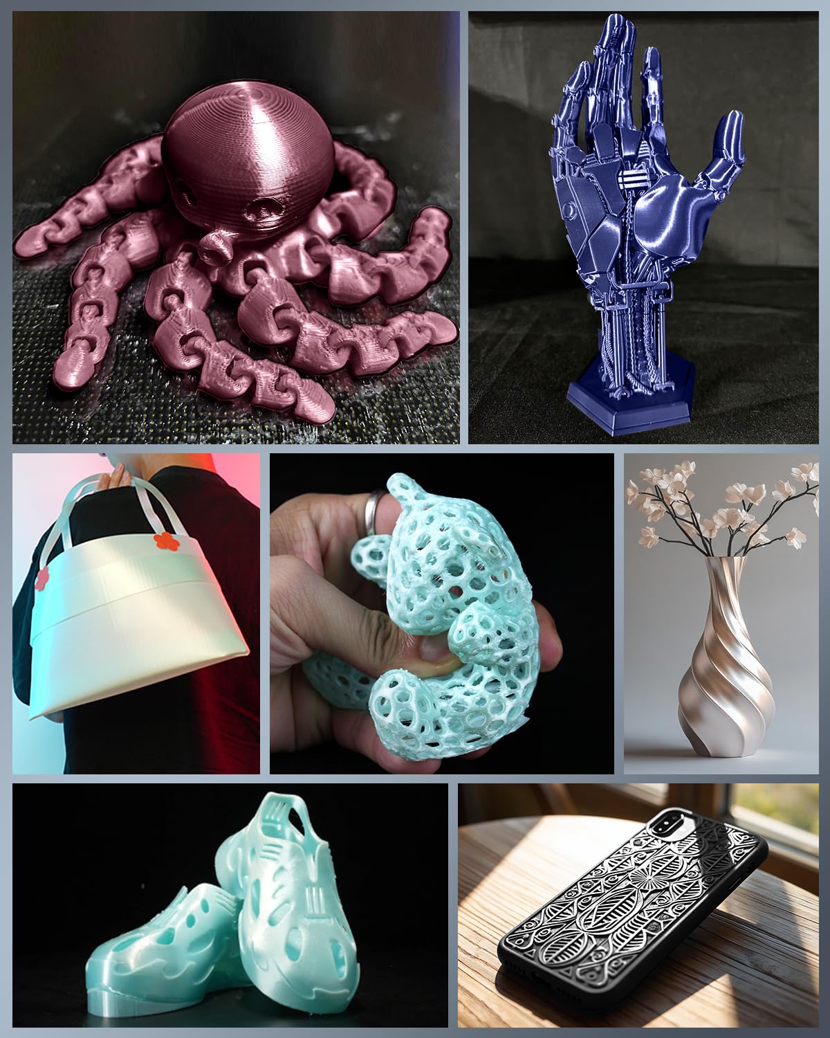 SUNLU Silk PLA+ Filament, Shiny Metallic Silk 3D Filament 1.75mm