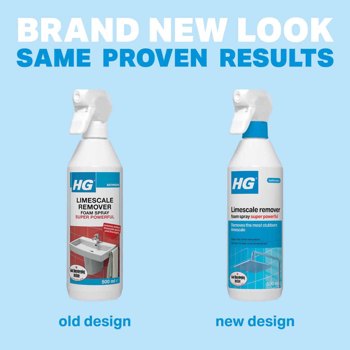HG Limescale Remover Foam Spray Super Powerful, Bathroom & Kitchen Cleaner – 500ml (Pack of 6)