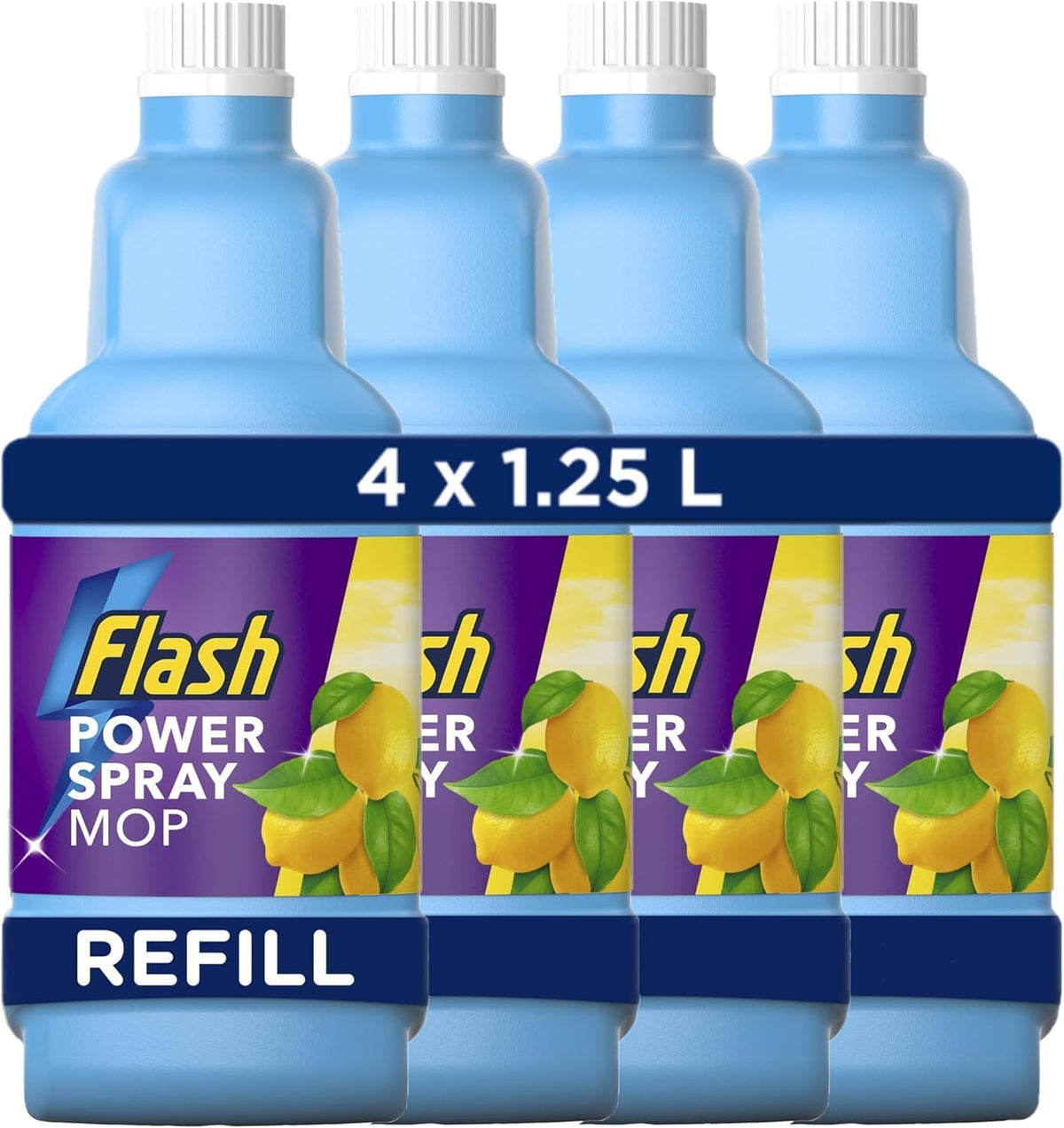 Flash Power Spray Mop Floor Cleaner Liquid Citrus 4x1.25L