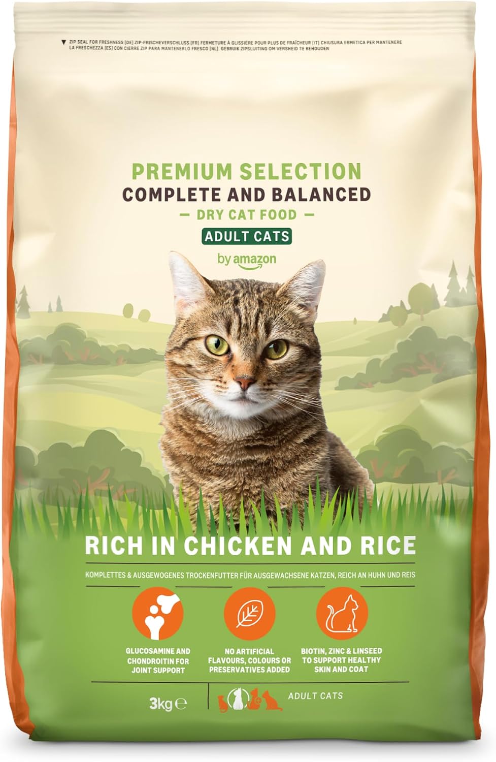 by Amazon Complete Dry Cat Food Rich in Chicken & Rice for Adult Cats, 1 Pack of 3 kg (Previously a Lifelong brand, same product)