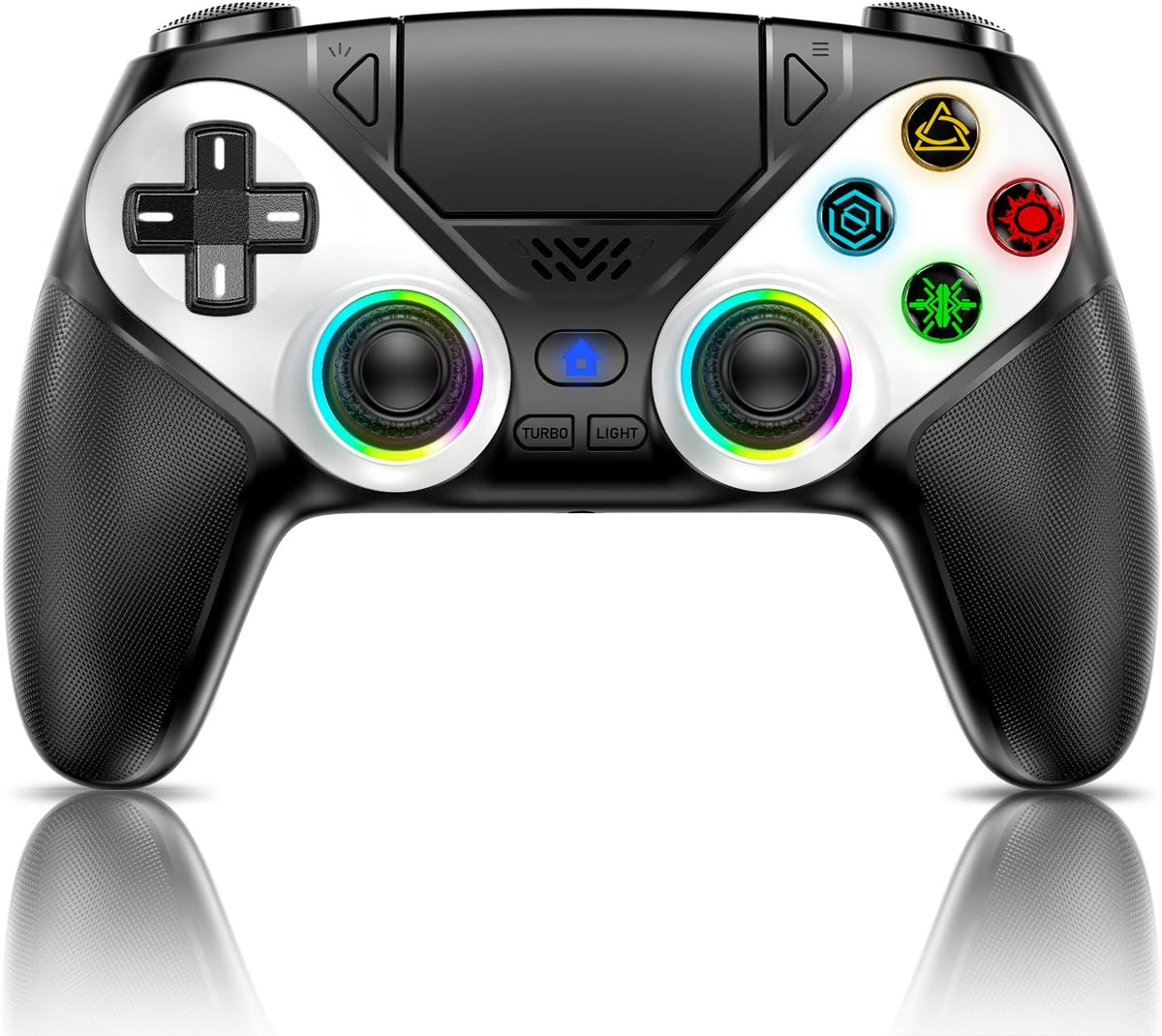 Nonbliep Wireless Controller for PS5/Slim/Pro/PC, Bluetooth Gamepad with Back Buttons, Speaker, Dual vibration, 6-Axis Sensor, Turbo, Macro, Touchpad and 3.5mm Audio Jack-Black