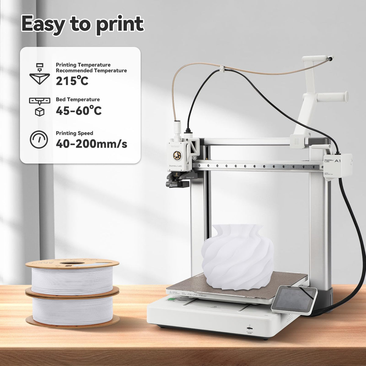 3DHoJor PLA+ PLA Plus Filament 1.75mm 1kg(2.2lbs) for 3D Printers,Yellow