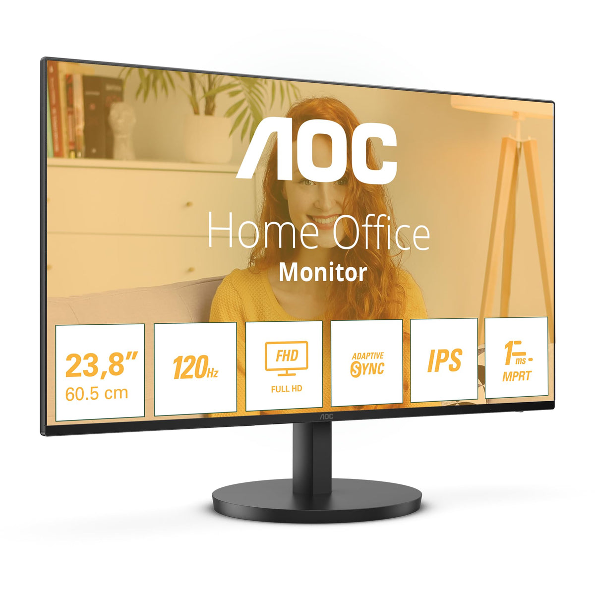 AOC 22B2H - 22 inch FHD Monitor, 75Hz, VA, 7ms Frameless design, Tilt, lowBlue Mode, Flicker Free (1920 x 1080 @ 75Hz, HDMI/VGA)
