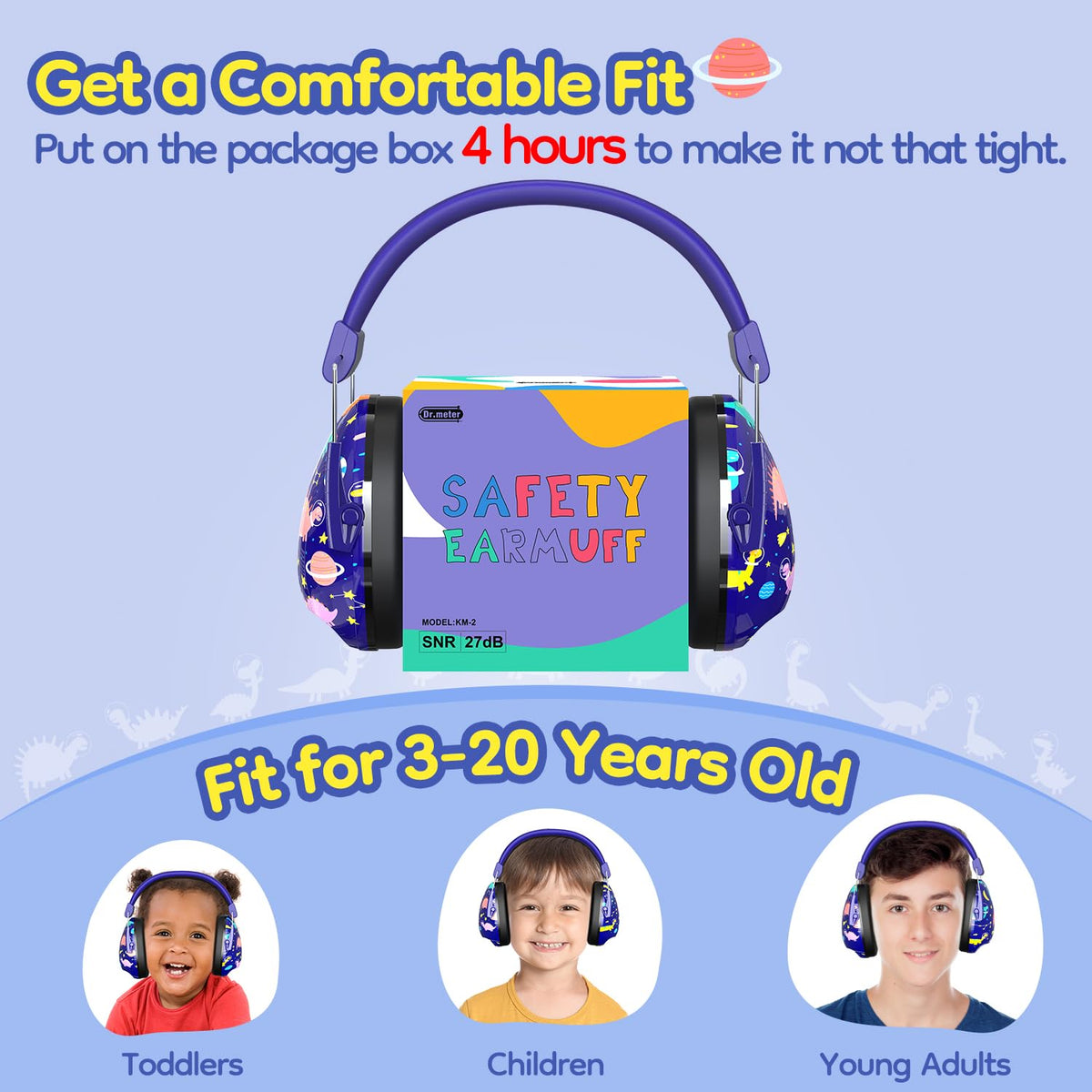 Dr.meter Ear Defenders Children SNR 27.4dB for Autism, Sensory Needs