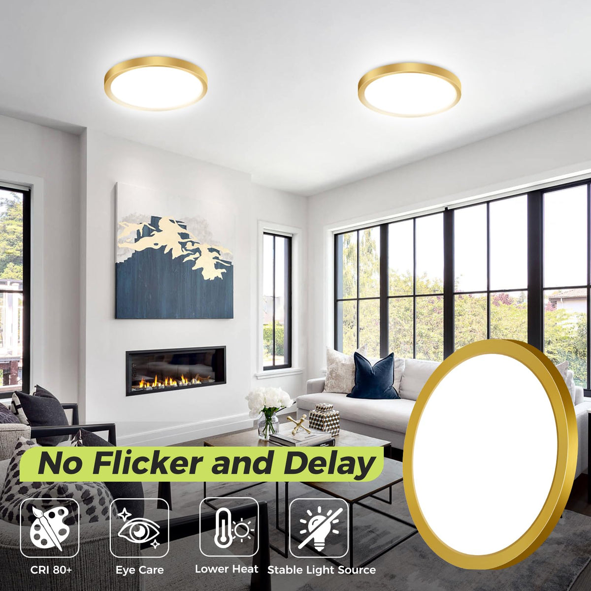 hepside 2 Pack Bathroom Ceiling Light 30cm, 3000K/3500K/4000K/5000K/6500K 5CCT LED Ceiling Lights, 24W, Modern, Waterproof, Round Flush Mount for Bathroom, Kitchen, Bedroom, Hallway