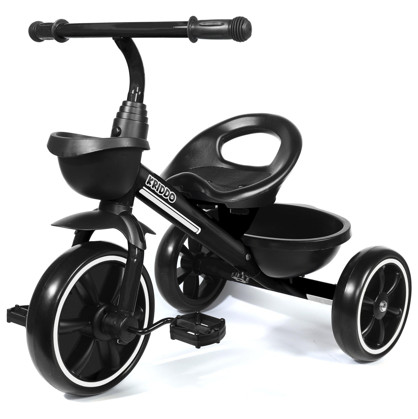 KRIDDO Toddler Tricycle — Anti-Tip Design, BPA-Free | Ages 18 Months to 4 Years | Pink