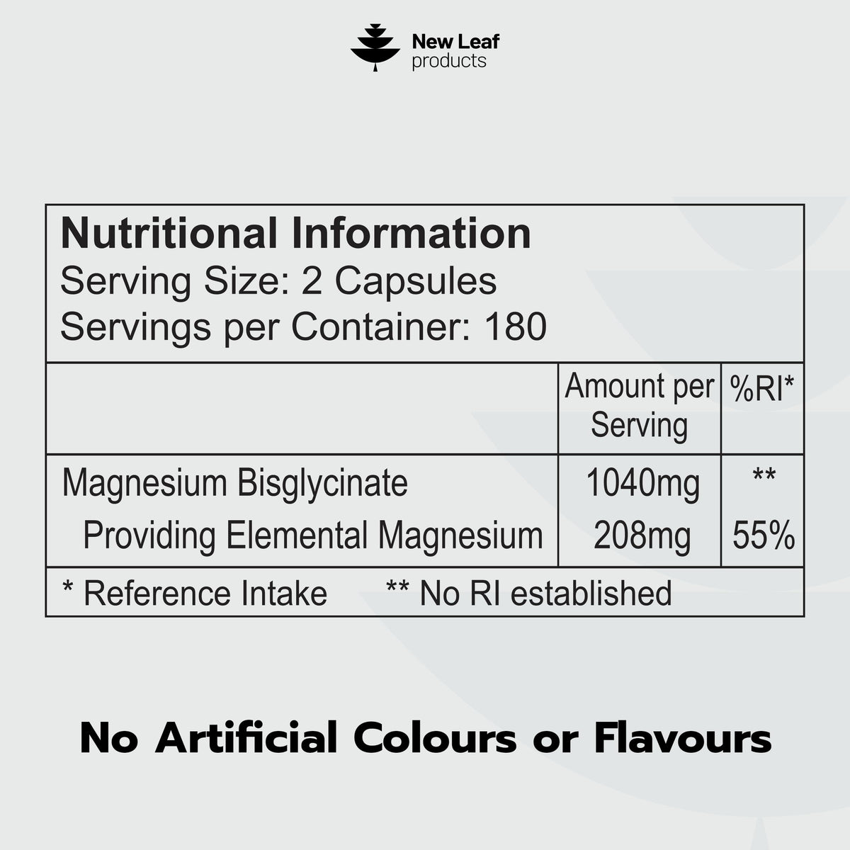 Magnesium Glycinate Capsule - 208mg Elemental of 1040mg, 120 Capsules