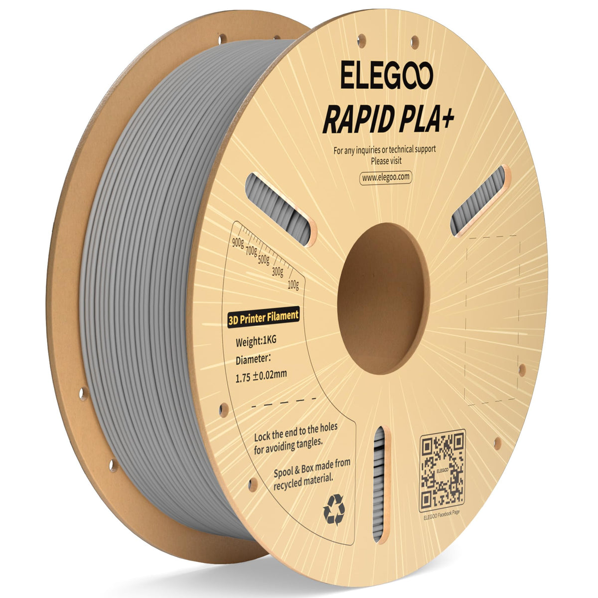 ELEGOO Rapid PLA Plus 3D Printer Filament 1.75mm Bundle 8 Colours 8 * 250g