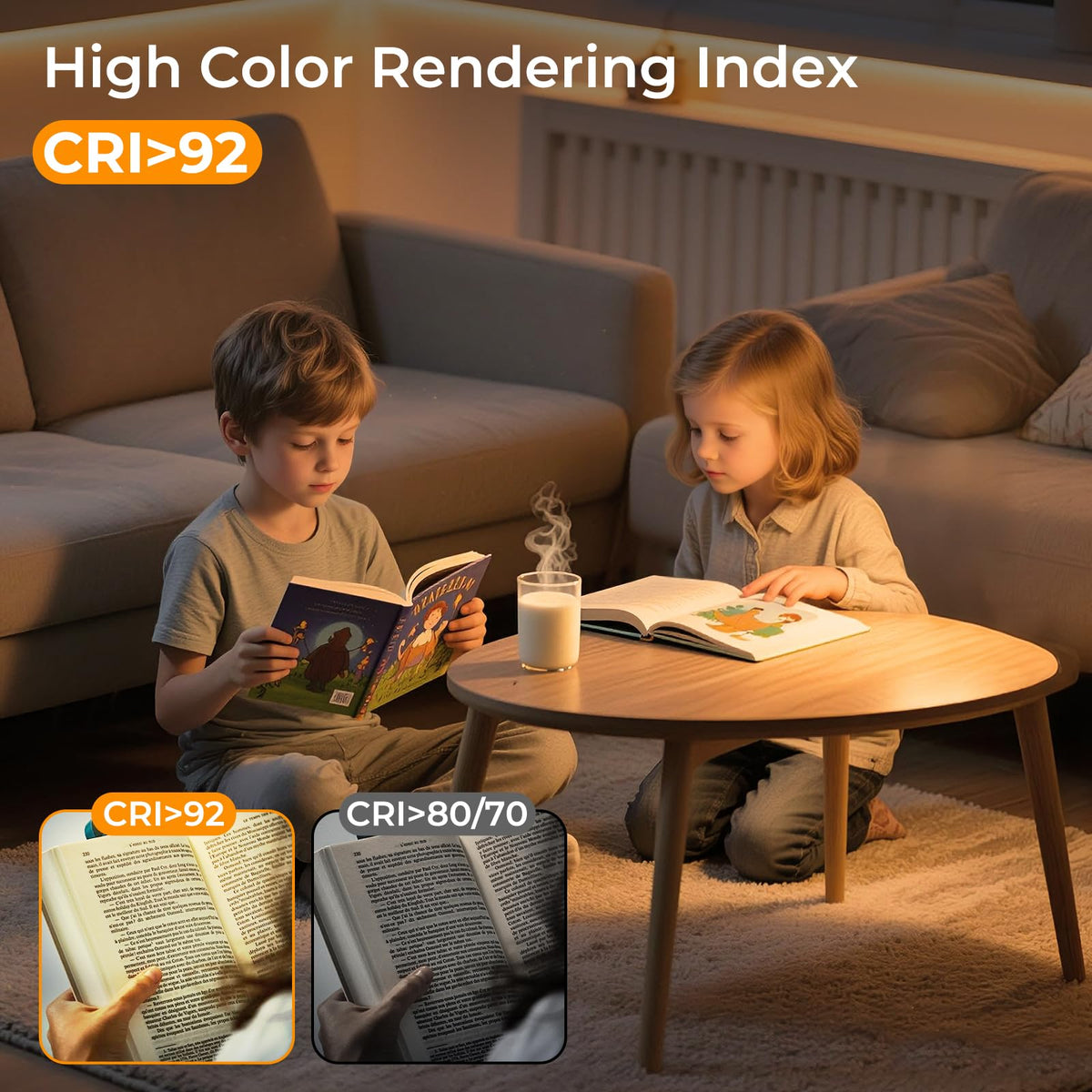 COB LED Strip 3m, 24V, Dimmable, Remote, Warm White, 2700K