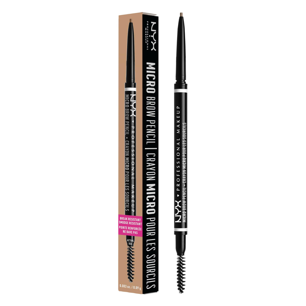 NYX Professional Makeup Micro Brow Pencil, Dual Ended Precise: Ash Brown