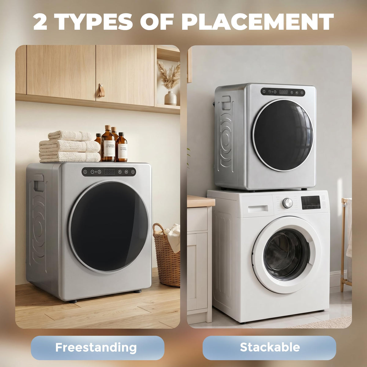 HOMCOM Vented Tumble Dryer 5kg Wet Laundry/3kg Dry Capacity 1000W Black