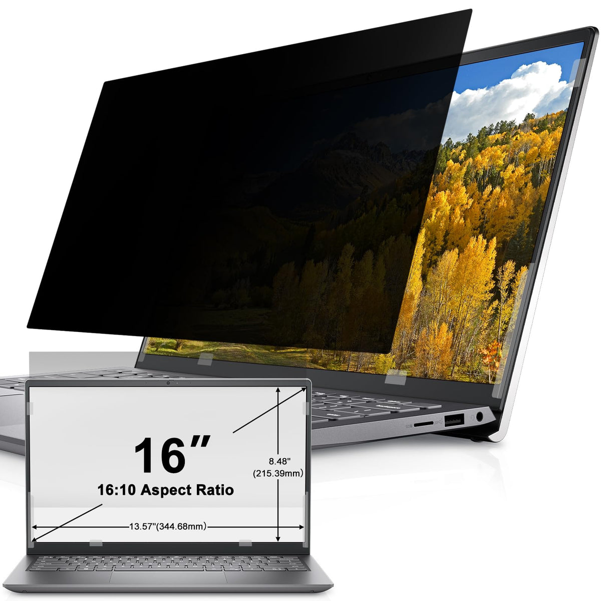 IPROKKO Laptop Privacy Screen 13.3 Inch 16:9 Anti-Blue Light Filter