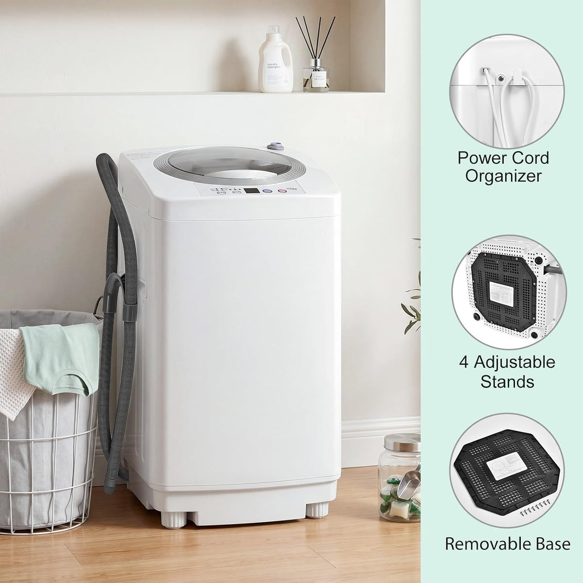 TANGZON 2-in-1 Portable Washing Machine, 3.5kg Mini Washer Spin Dryer