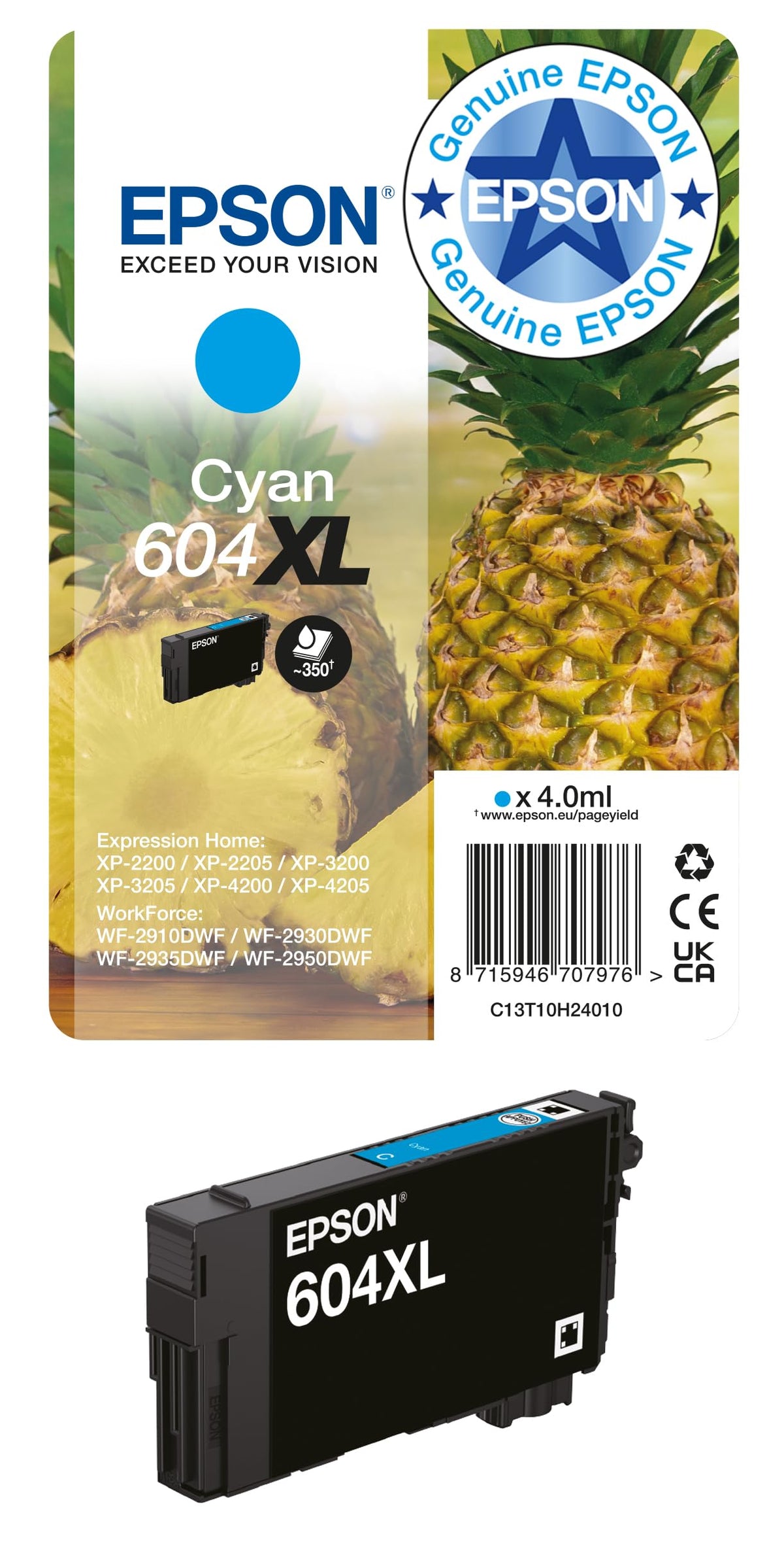 Epson 604 Pineapple, Genuine Multipack, 4-colours Ink Cartridges