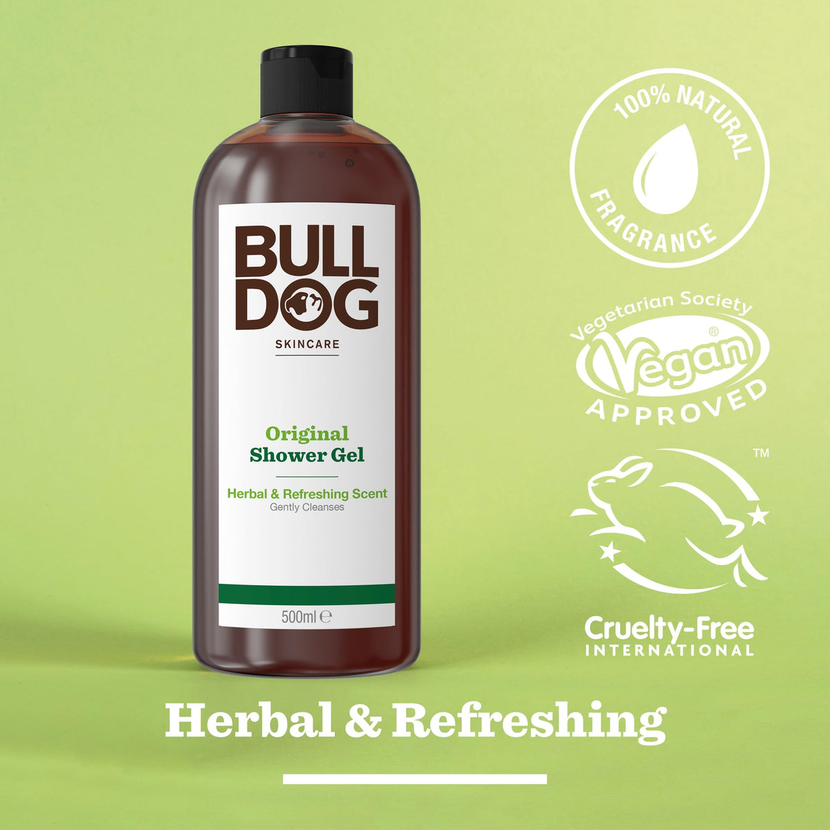 BULLDOG SKINCARE Lemon & Bergamot Shower Gel for Men, 500ml