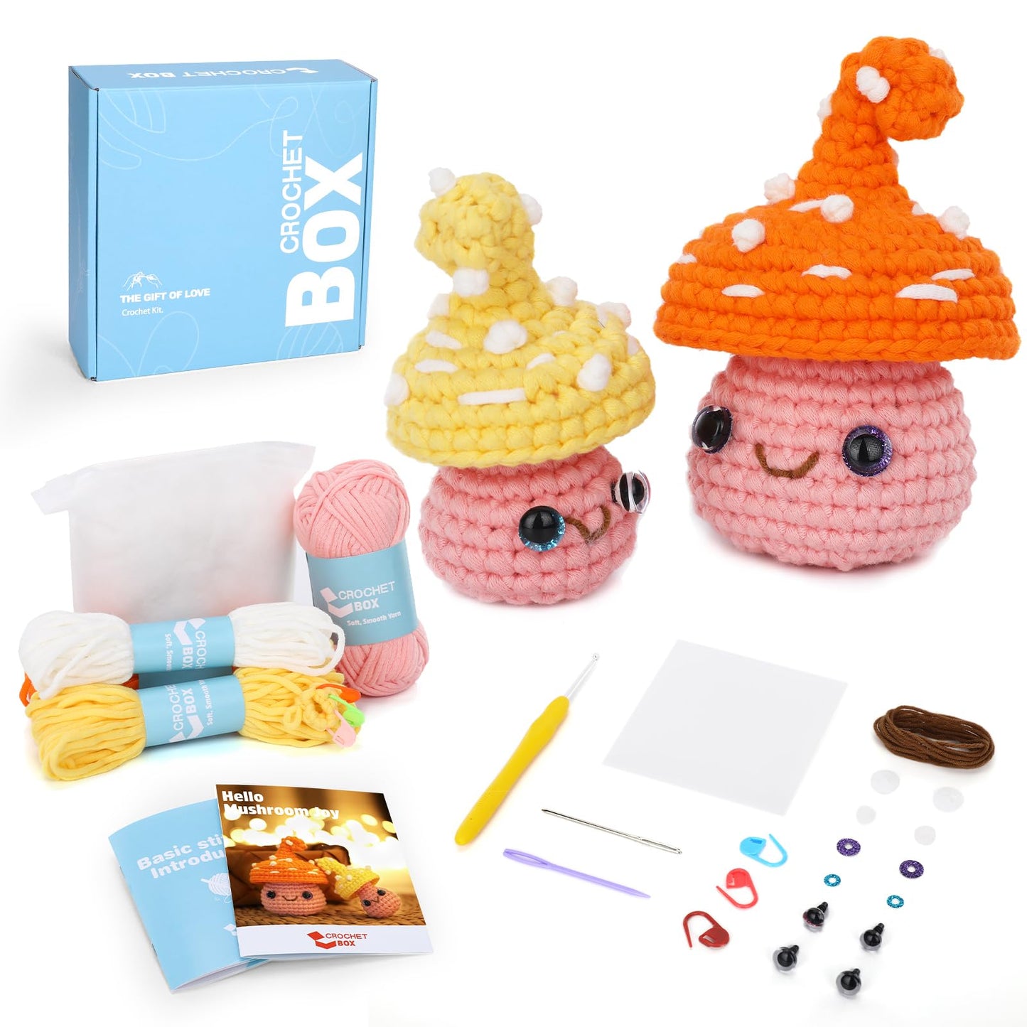 CROCHET BOX Complete Crochet Kit for Beginners - Highland Cow Crochet Kit, Include Video Tutorial, Instruction, Soft Yarn, Birthday Gift for Adults.