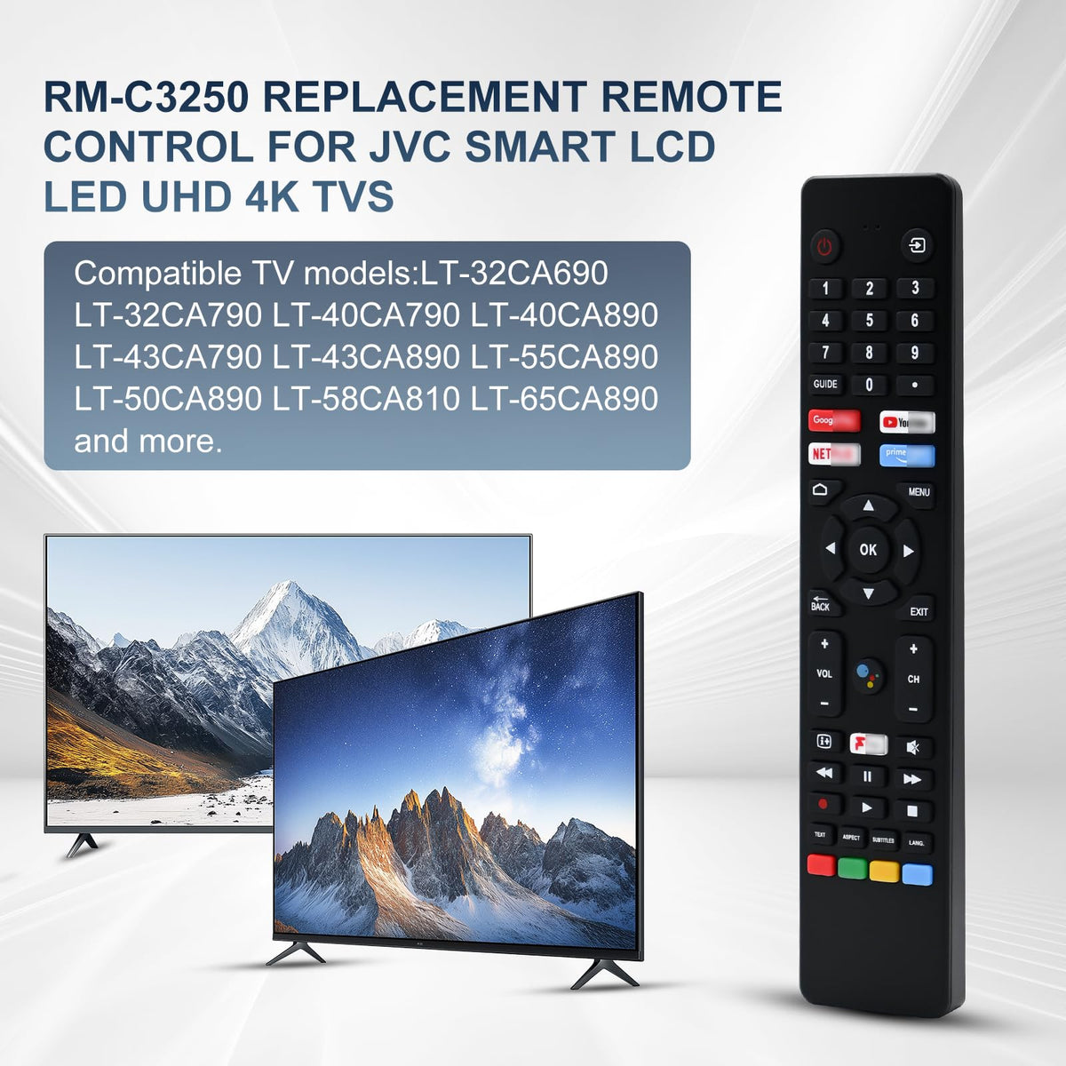 Hisense TV Remote Control, Universal Remote Control Replacement for Hisense VIDAA 4K UHD Smart TV with 12 Shortcut Buttons, No Setup Required