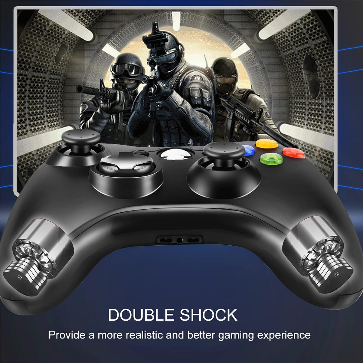 Wired Controller for Xbox 360, PC Gaming Controller with Dual Vibration, 2.2m USB Cable, Ergonomic Gamepad Joystick for Windows 7/8/10/XP - Compatible with Xbox 360 & PC