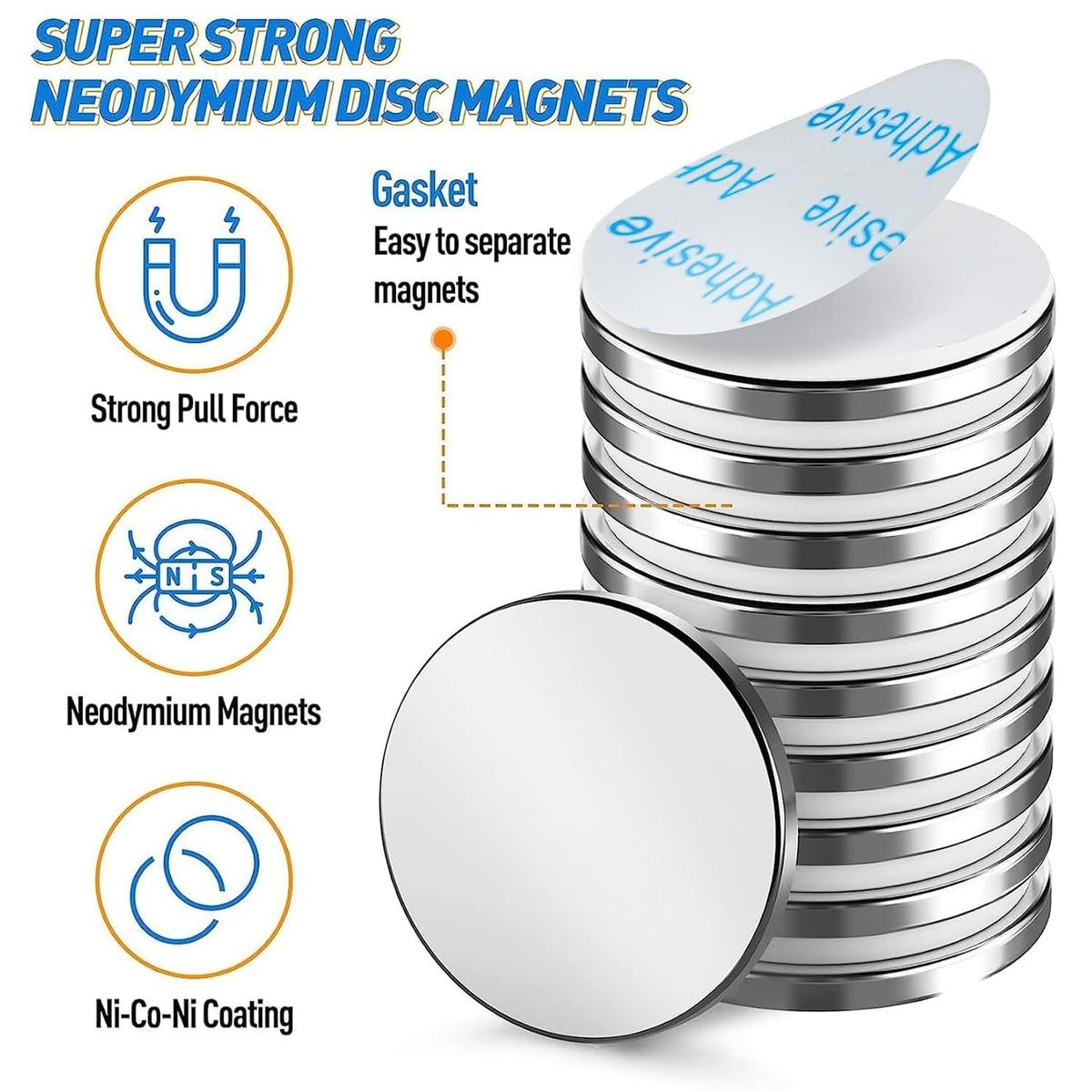 4 Pack Strong Magnet, 30 x 3mm 8KG Pull Super Strong Neodymium Disc Magnets
