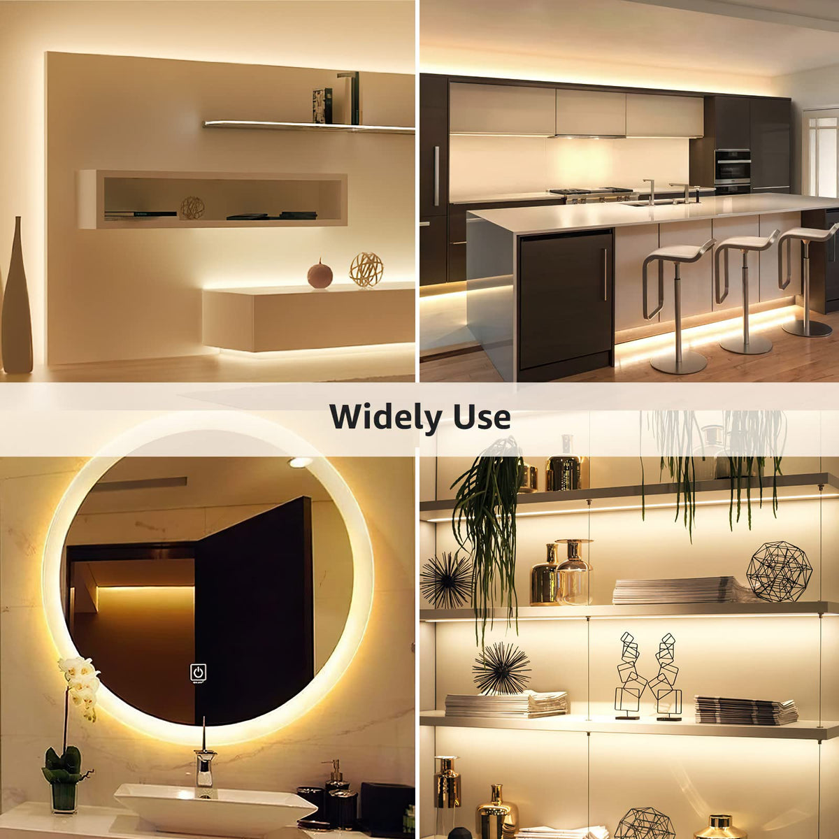 Lepro 5M LED Strip Light, Cool White 6000K, 1650LM 15W, Dimmable, Stick on