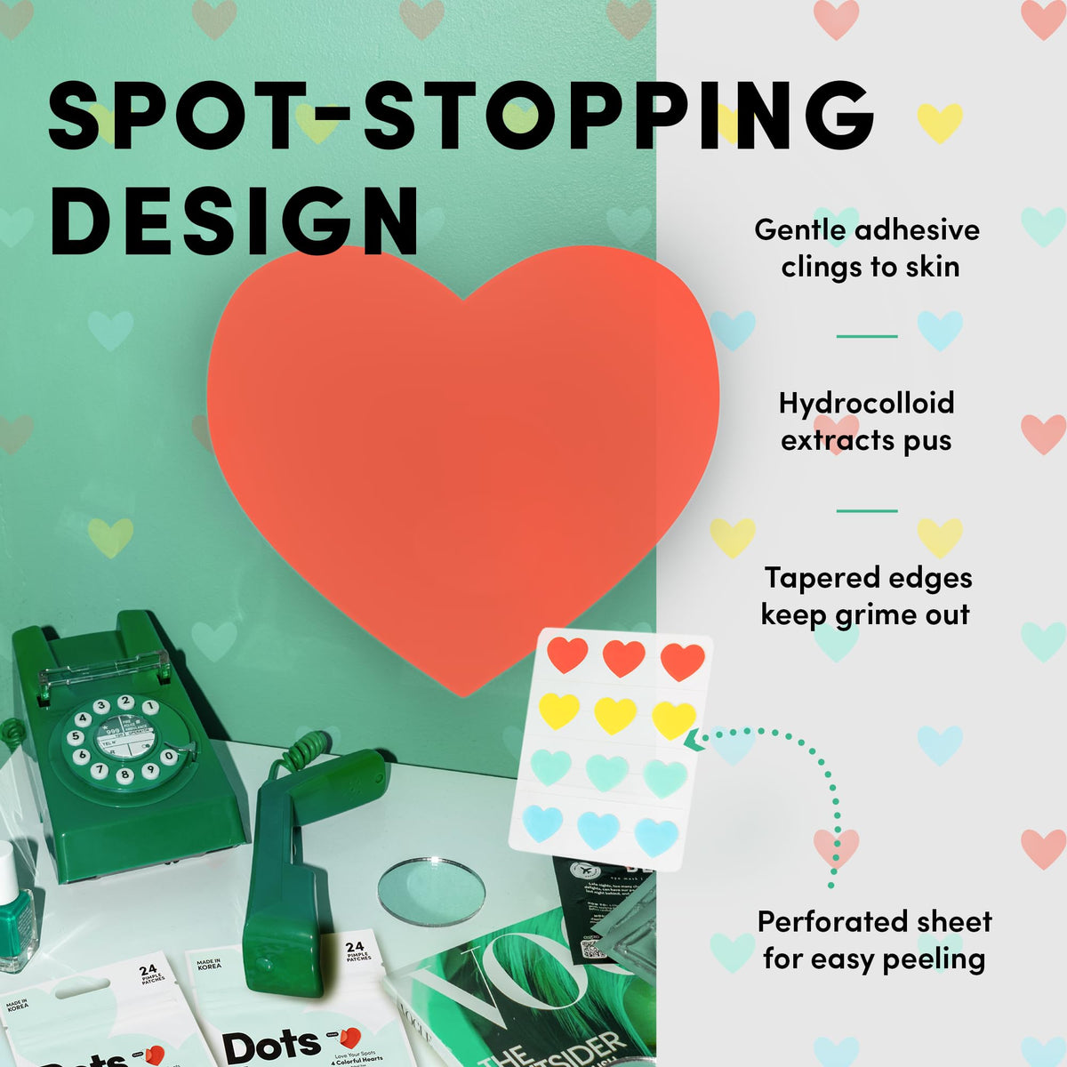 Dots for Spots Oval Spot Patch with Micro Darts - Pack of 9 Translucent Spot Treatment Stickers Infused With Niacinamide & Salicylic Acid - Fast-Acting, Vegan & Cruelty Free Skin Care