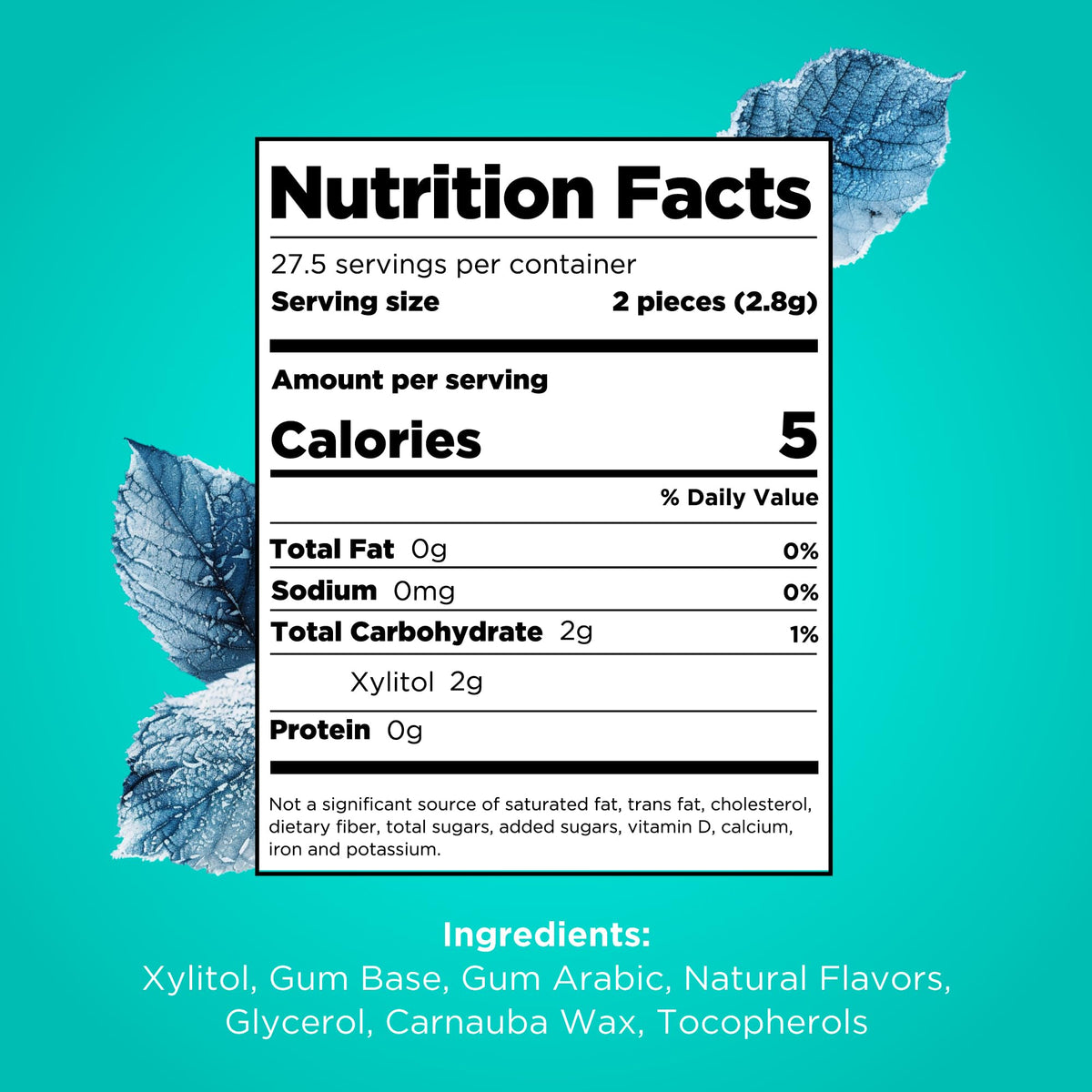 PUR Gum, Spearmint, Xylitol Gum, No Artificial flavour, 55 Count