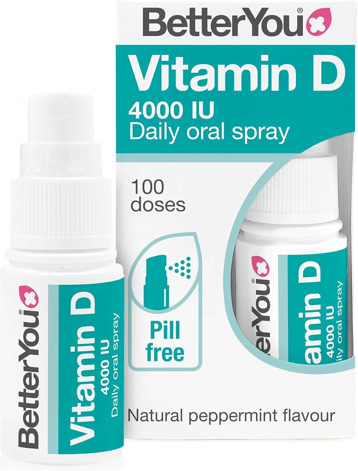 Vitamin D3 4000 IU Oral Spray, High Strength Vitamin D Supplement, 3-Month Supply, Sugar-Free Peppermint Flavour, Made in the UK | BetterYou